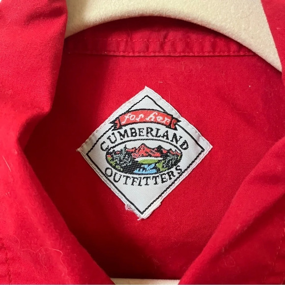 Vintage Cumberland Outfitters Red Western Coastal Cowgirl Snap Button Sleeve Top - Picture 3 of 6